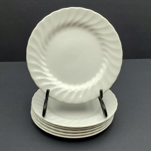 Johnson Brothers Regency Bread and Butter Plates White Swirl Dessert Plates - Picture 1 of 4